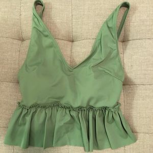 Kortni Jeane Green V-neck Swimsuit